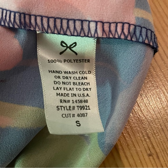 Everly Blue Floral Halter Tank Top size small - Picture 5 of 5